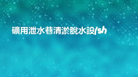 礦用泄水巷清淤脫水設(shè)備高效排水技術(shù)助力礦區(qū)安全生產(chǎn)！
